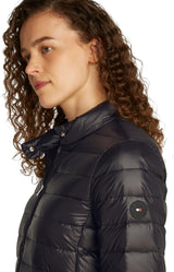 Tommy Hilfiger Cazadora acolchada Mujer Mock Neck ligera, Negro (Black), M