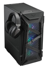 ASUS TUF Gaming GT301 - Chasis para Ordenador ATX de Media Torre, Lateral de Cristal Templado, Frontal con diseño de Panal, Ventilador RGB Aura de 120 mm, Compatible con radiadores de 360 mm