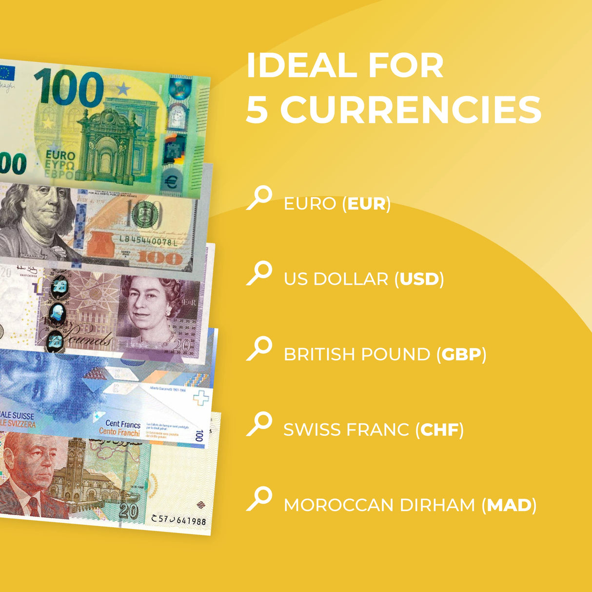 Detectalia V800 - Contadora de valor de billetes y clasificadora EUR, GBP, USD, CHF, MAD. Impresora térmica integrada, encara, orienta, reconoce números de serie - 28 x 28 x 29 cm
