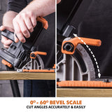 Evolution Power Tools - Sierra circular multimaterial R185CCSX+ con guía compatible (paquete plus con bolsa de transporte), 185 mm, 230 V