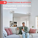 Pyle Sistema de Altavoces, Inalambrico, Impermeable, Waterproof, Exteriores, Interiores, Par de 3.5” de 3 vias, Activo, Pasivo