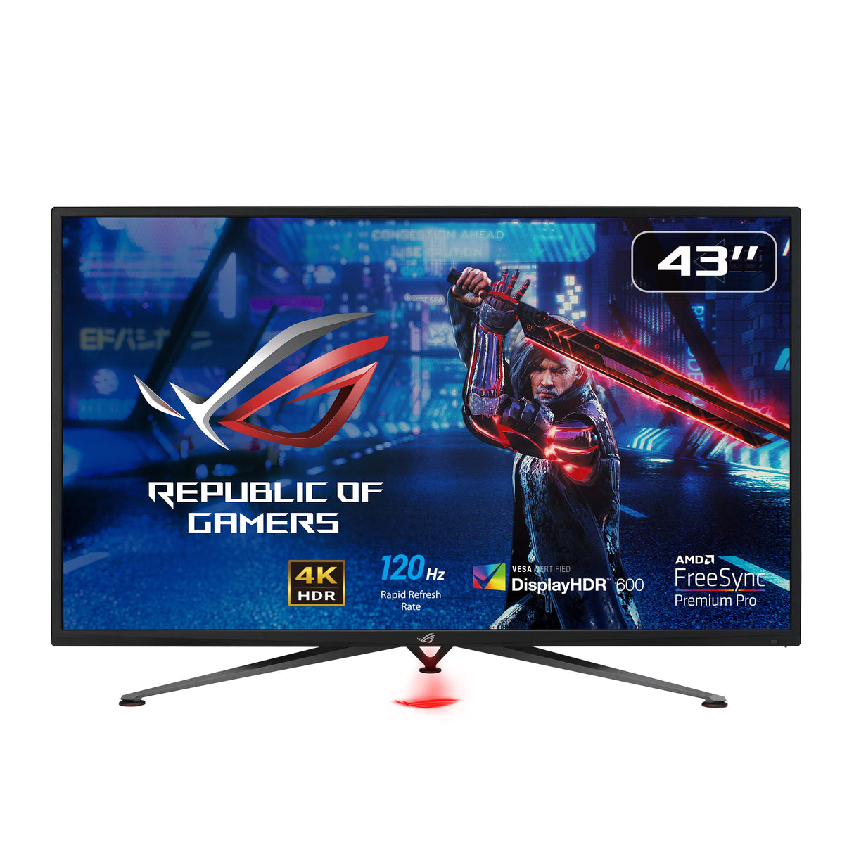 ASUS ROG Strix XG438QR - Monitor Gaming 43", Plano, 4K (3840x2160, VA,16:9, HDMIx3, Display Port, USB 3.0 x2, 120 Hz, 4ms, FreeSync Premium Pro, DisplayHDR 600, Shadow Boost, Altavoces 10W x2), Negro