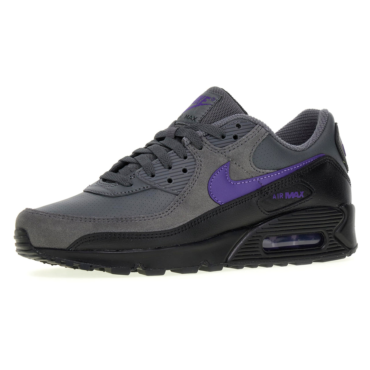 NIKE Air MAX 90, Sneaker Hombre, Iron Grey Wild Grape Black White, 41 EU
