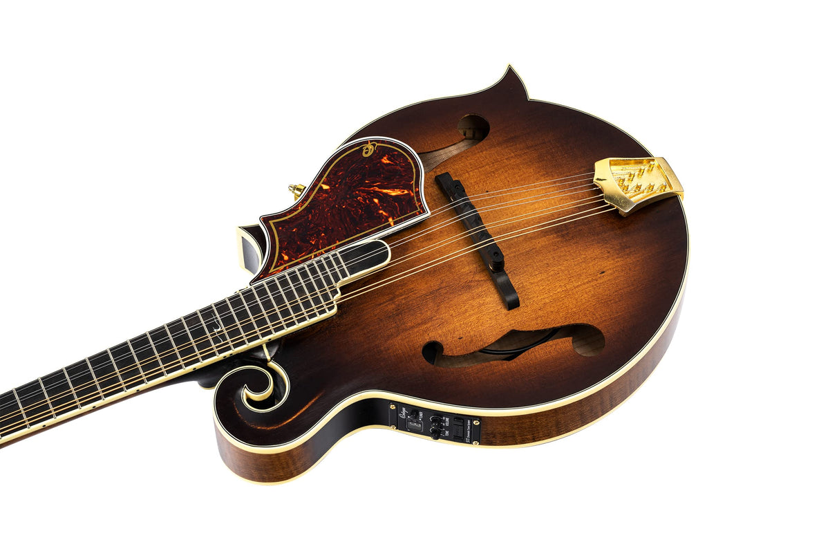 Ortega Mandoline F-Style Series Incluye funda y Preamp AVO -Color Antique Violin Oil RMFE100AVO