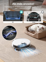 LEFANT M3 Robot Aspirador y Fregasuelos, Potente Succión de 12000 Pa, Doble Giro Fregar, Lavado y Secado Automático, Vaciado Automático para 3,2 L, Cepillos Antienredos, App/Alexa/iWatch, 2,4 G y 5G