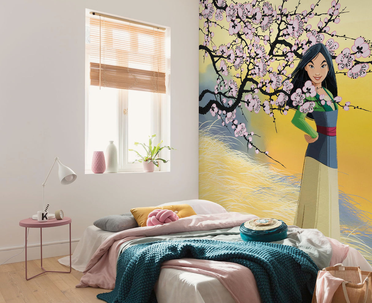Komar WTD - Papel pintado fotográfico para habitación infantil (200 x 250 cm), diseño de flores de cerezas de Disney Mulan