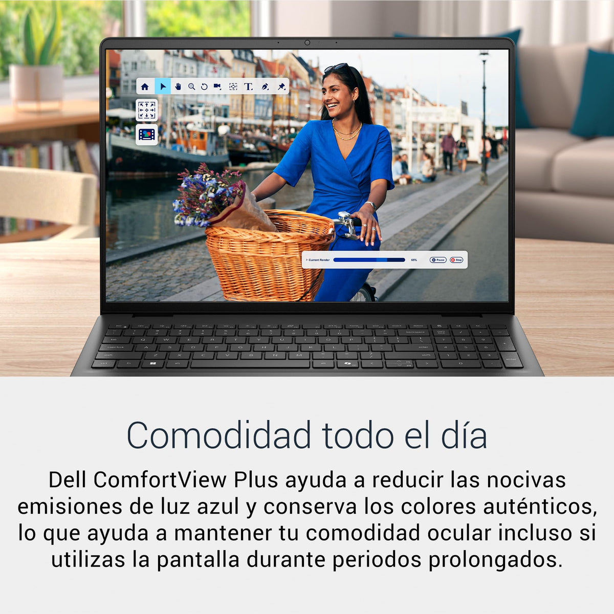 DELL 16 Ordenador Portátil DC16250 – 16" 2K (1920x1200), Intel Core 7 150U, Gráficos Intel UHD, 16GB RAM DDR5, 1TB SSD, Windows 11 Home, Lector de Huellas, Teclado QWERTY Español – Negro Carbón