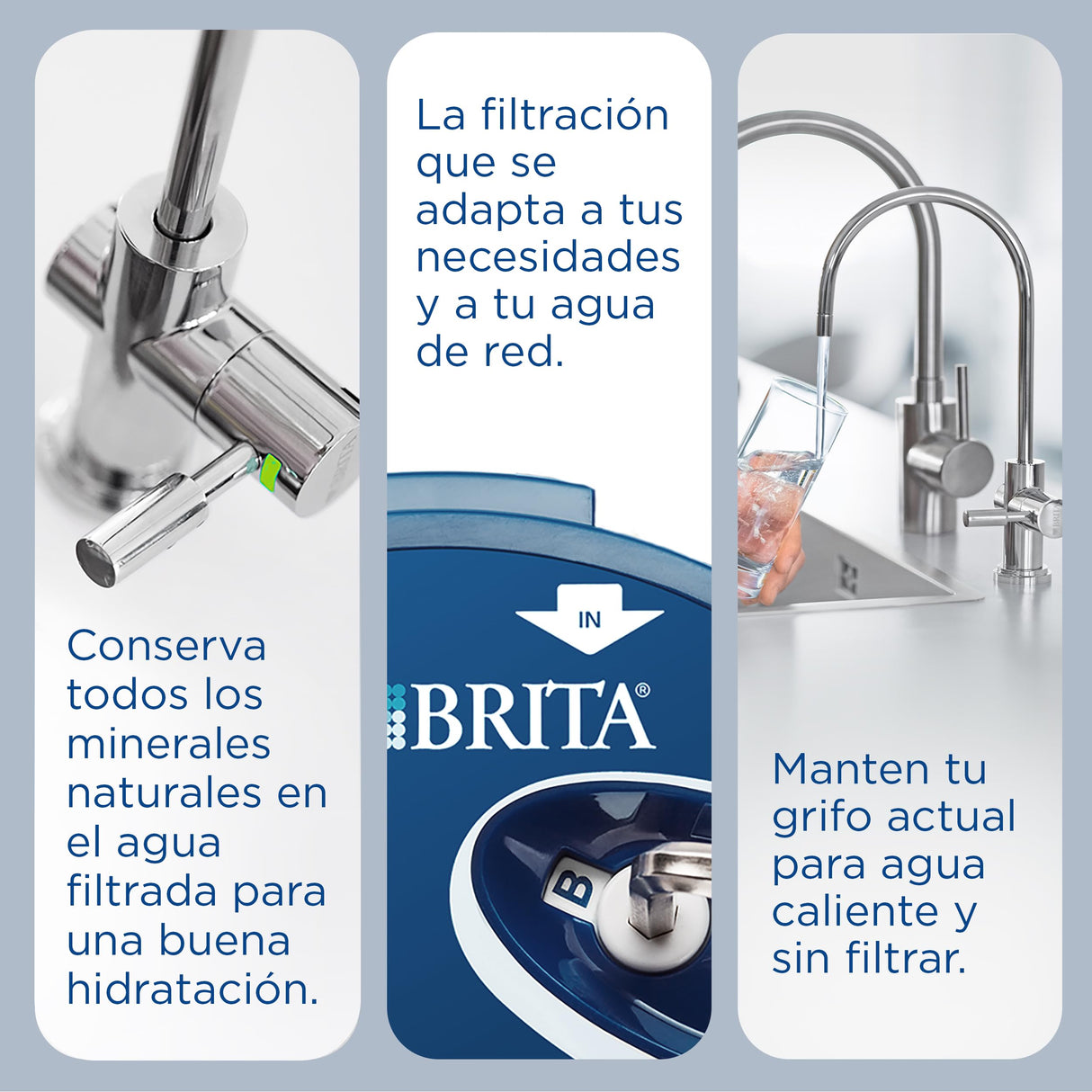 BRITA Sistema de filtración de agua mypure P1 Grifo con cartucho filtrante P1000: reduce la cal, los metales, el cloro y las impurezas para mejorar el sabor y calidad del agua