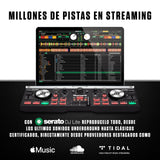 Numark DJ2GO2 Touch Controlador DJ USB Compacto de 2 Canales para Serato DJ Con Mezclador Crossfader, Interfaz de Audio y Jog Wheels de Sensibilidad Táctil