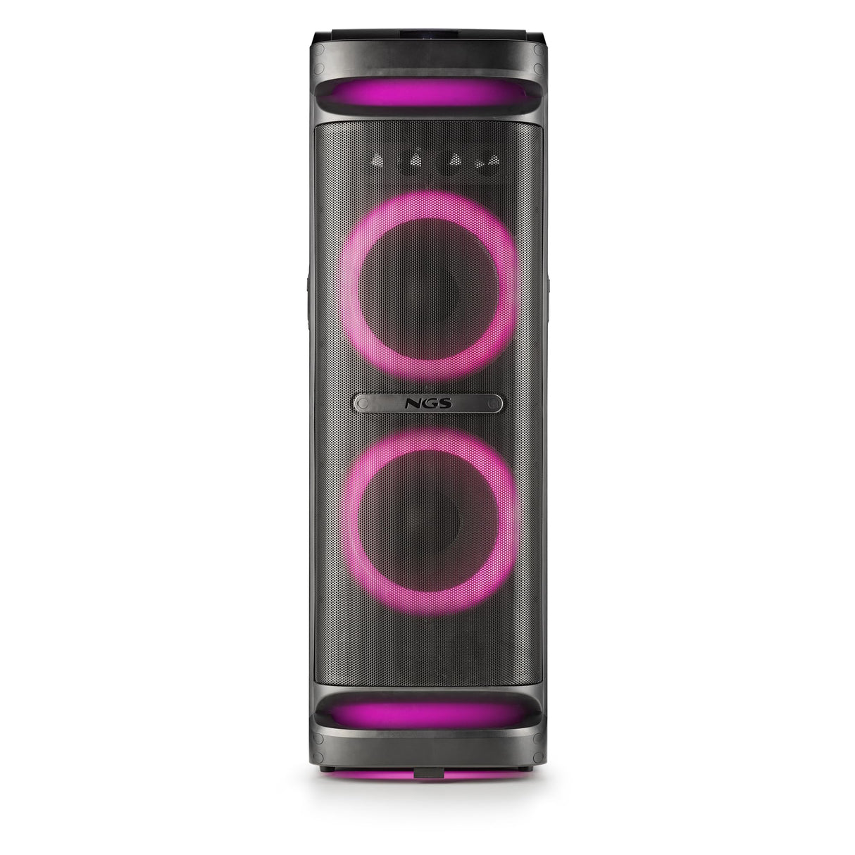 NGS Wild Space 3 - Altavoz Portátil, Compatible con tecnología Bluetooth, True Wireless Stereo, Subwoofer + Doble Tweeter, Micro SD/USB/AUX IN, Ruedas, Color Negro