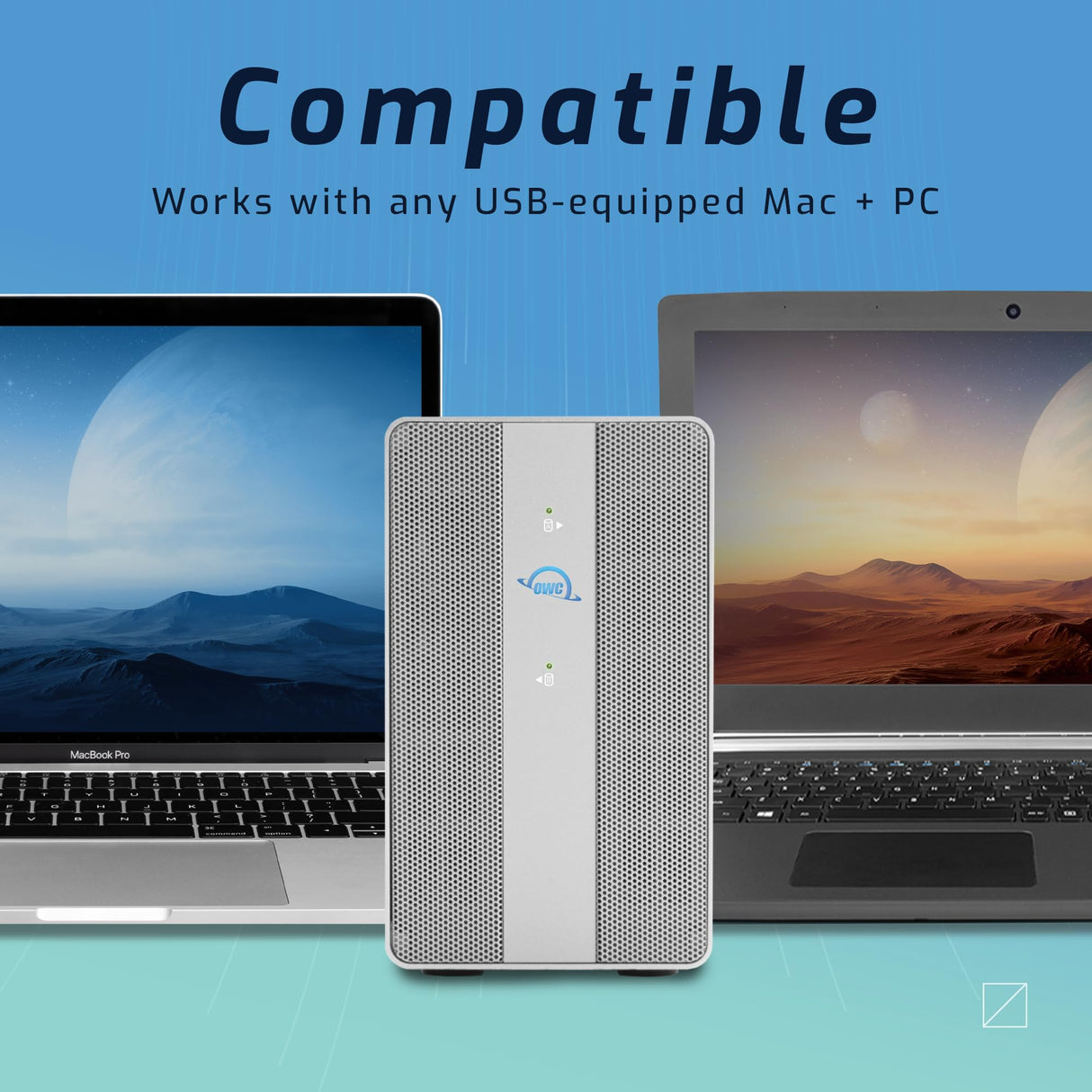 OWC Mercury Elite Pro Dual (0 TB), concentrador USB de 3 Puertos, USB 3.2 Gen 2 (USB-C), 10 GB/s, solución de Almacenamiento Externo