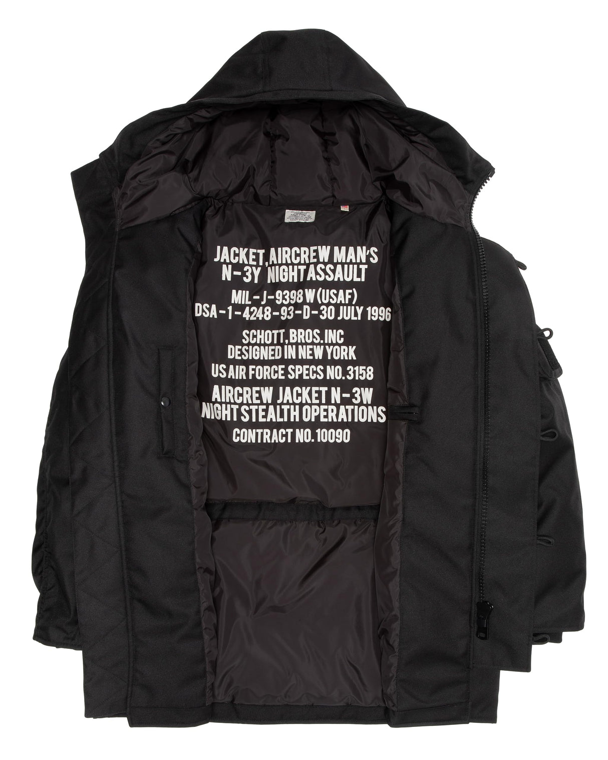 Schott NYC N3y Chaqueta, Negro, XL para Hombre