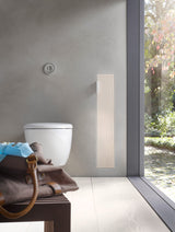 Emco ASIS Plus Módulo de Armario Empotrado para el Conjunto de escobillas, Armario de baño con Soporte para Papel higiénico, Armario Alto con función de Empuje para Abrir y Tope Derecho