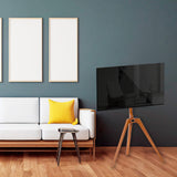 TM Electron - Soporte Pie TV - Compatible con Pantallas de 45” a 65” - Montaje VESA - Diseño Inteligente con Cables Ocultos - Ángulo de Giro de 45º - Correa Antivuelco - Negro