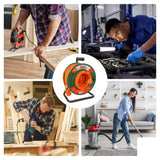 Perel Extensión electrónica sobre enrollamiento, uso interior, tierra alemana, protección térmica, 50 m, 3g1.5, naranja/verde