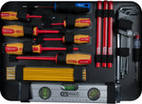 KS Tools 911.0628 1/4" + 1/2“ Maletín de herramientas de electricista, 128 pzs.