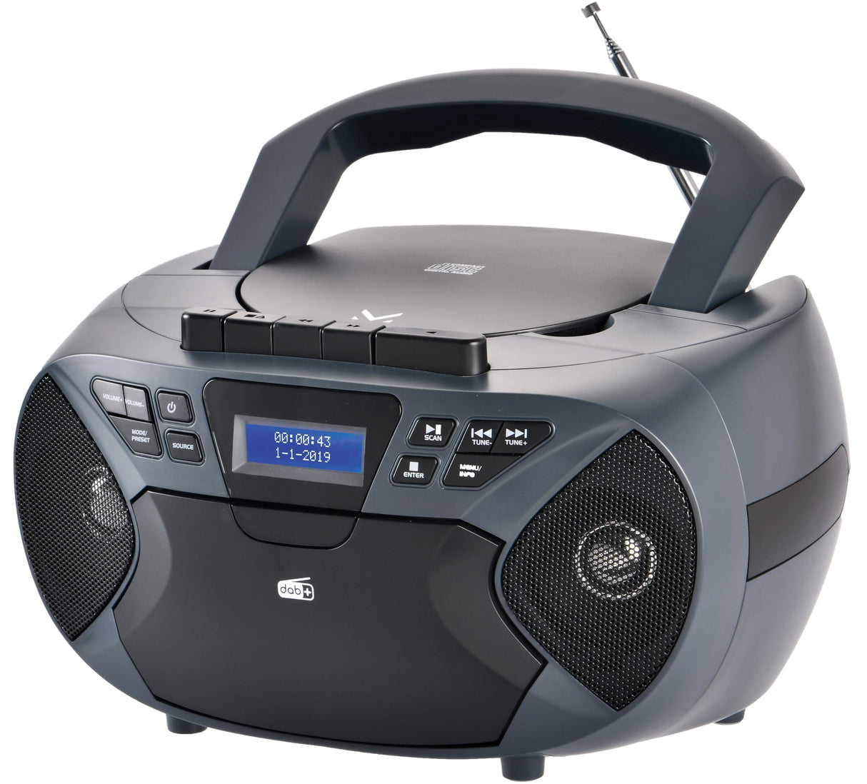 MAJESTIC Radiorgrabador (Ah-2430) portátil Dab Boom Box Tris C-CS y CD