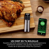 Ninja ProChef Sensor digital de cocina inalámbrico, uso exterior e interior, cocinar, asar y freír con aire, resistente al agua, Bluetooth alcance 50m, conexión a app, automomía 30 h, WP100EU