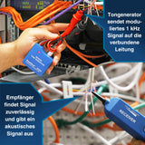 PeakTech P 3434 - Buscador de cables y cables de teléfono con comprobador de paso y señal de sonido