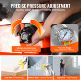 VEVOR Pulverizador de Pintura sin Aire de Eficiencia de 1700 W, 3,5 L/min, 3000 PSI con Diafragma, Carrito y Barra de Extensión, Pulverizador de Pintura para Pulverización Interior y Exterior