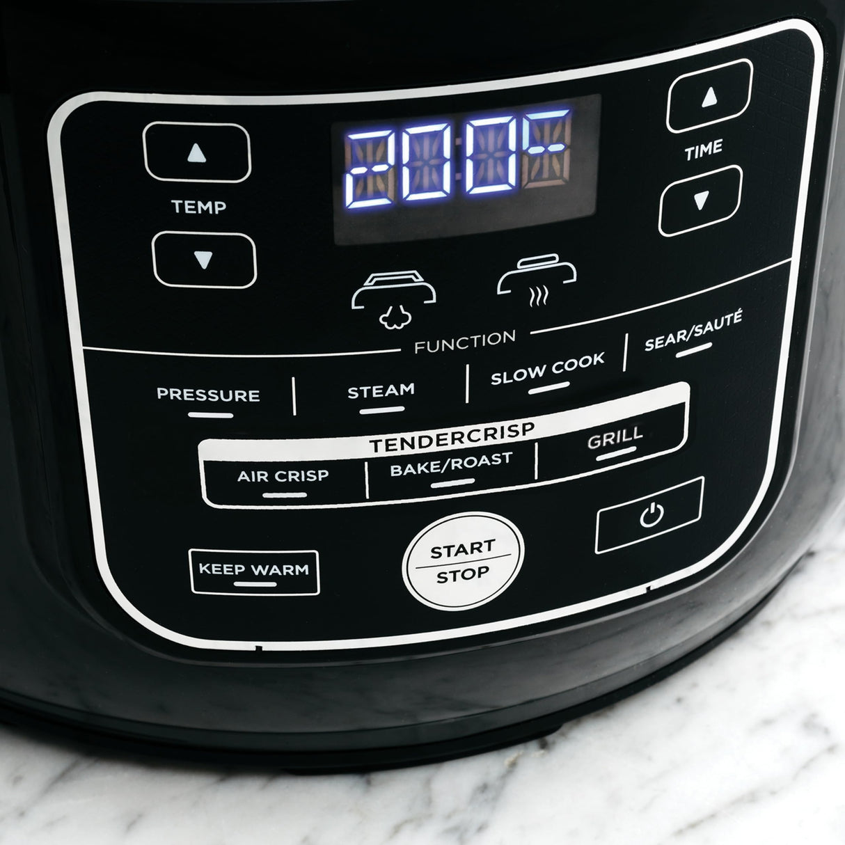 Ninja Foodi Olla eléctrica multifunción, 6 l, 7 funciones en 1, Olla a presión, Freír con aire, Cocción lenta, Parrilla y más, en acero galvanizado y negro, OP300EU
