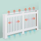 Relaxdays Cubre Radiador, Diseño Rústico, 83 x 152 x 19 cm, para Calefactores Antiguos, Cubreradiador, MDF, Blanco, 100% Tablero de Fibras, XL