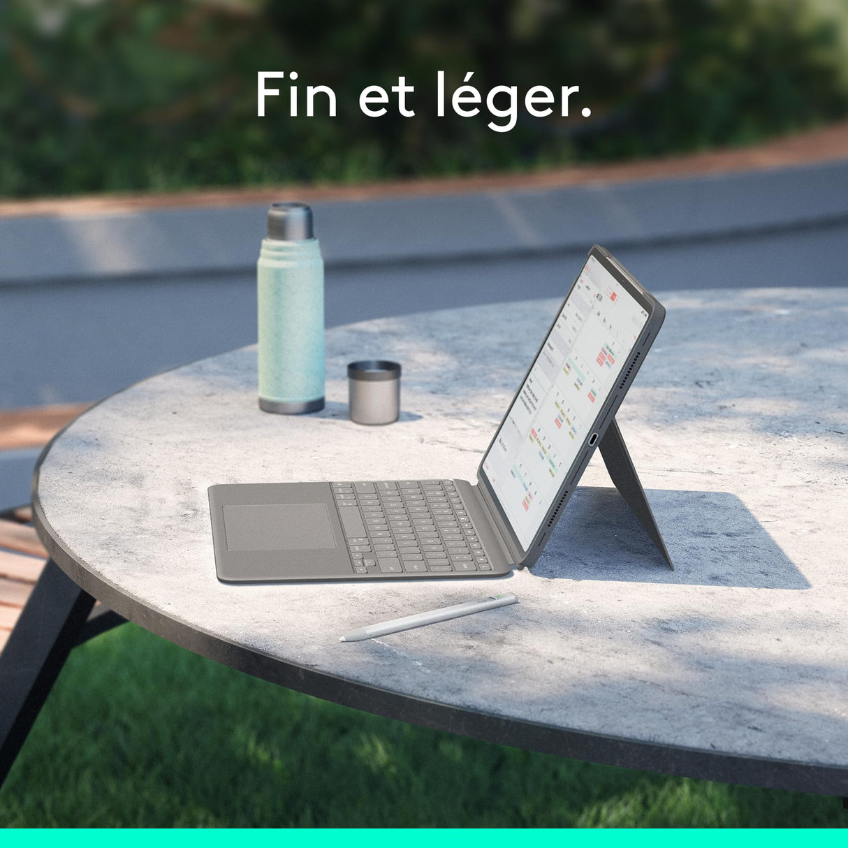Logitech Combo Touch iPad Air 13 Pulgadas (M2)(2024) Funda con Teclado - Teclado retroiluminado Desmontable con Soporte, Escritura cómoda, Modo Multiuso - AZERTY