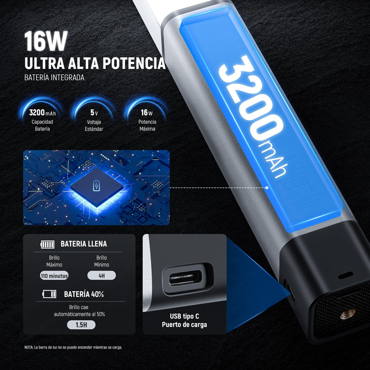 NEEWER CL124 Pro Barra de Luz LED Video, Palo Iluminación Bicolor Fotografía con Batería Mejorada de 7,4V 3200mAh Metal Puerta de Granero 2,4G Pantalla LCD Remota, 1500Lux CRI97+ Regulable 3200K-5600K