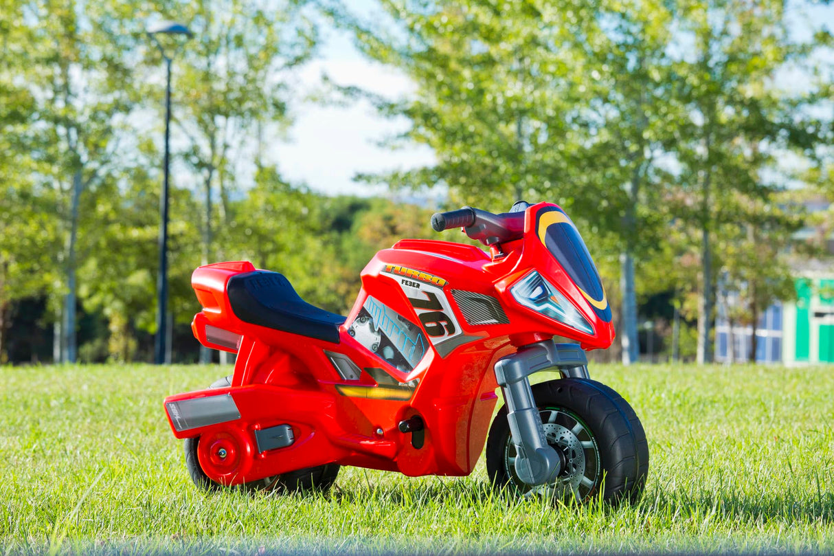 FEBER - Motofeber Turbo Hybrid 2 en 1, Moto Infantil con Batería de 6 Voltios y Correpasillos, Batería y Cargado Incluidos, para Niños a Partir de 3 años, Famosa (800013781)