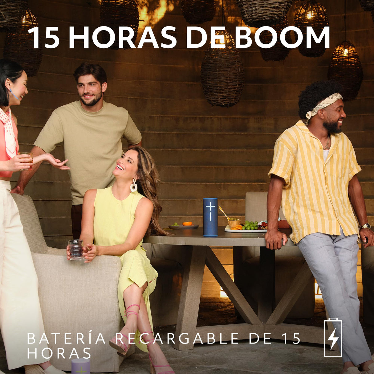Ultimate Ears Boom 4, Altavoz Bluetooth portátil Resistente al Agua con Sonido de 360 Grados, inmersivo, nítido, Altavoz Flotante con 15 h de batería y Radio de acción de 45 m - Azul
