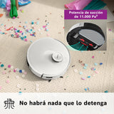 Bosch - Robot Aspirador Spotless +, BCRD1W, aspira y friega, Potencia 11.000 Pa², Almohadilla húmeda Fija, estación Seca, Sistema Inteligente de visión por Infrarrojos, Bosch Home Connect App, Blanco