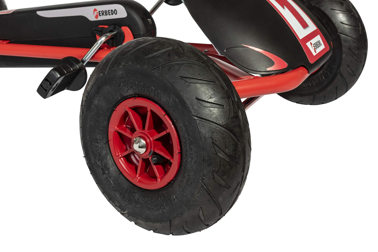 ROLLY TOYS Tretfahrzeuge Ferbedo Go AR 8R (Kart en Negro/Rojo con Volante de Sonido y neumáticos Desde Aprox. 5-11 años) 112012, Color, groß