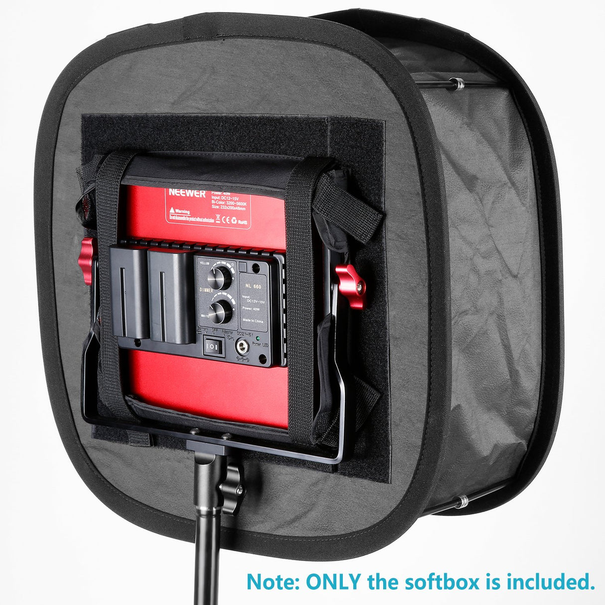 NEEWER Paquete de 2 Softbox de Panel de Luz LED para Luz de Video 660 480, Difusor de Luz Plegable Exterior 16.3"x6.5" Interior 9.8"x8.7" para Grabación de Video en Estudio Fotográfico