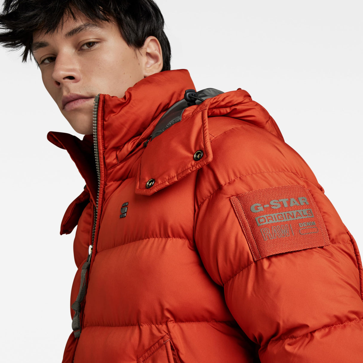 G-Star Para Hombre Chaqueta G-Whistler Padded Hooded, Naranja (rooibos tea D20100-D199-G052), S