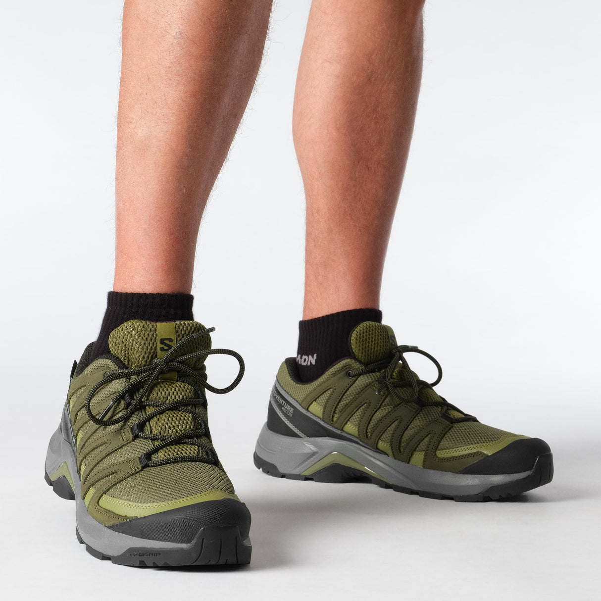 Salomon X-ADVENTURE RECON GORE TEX, Zapatos de senderismo para Hombre, Olive Night Martini Olive Pewter, 44 EU