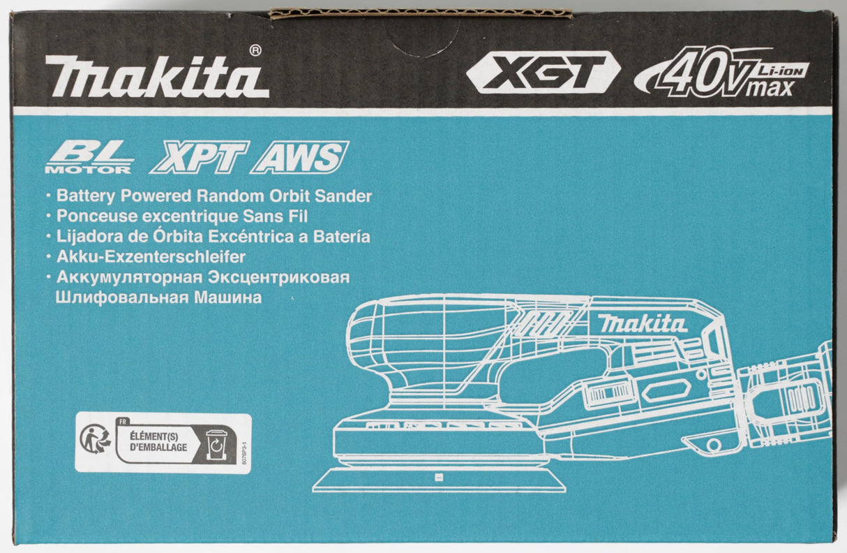 Makita BO002CGZ 40V Max Li-ion XGT 150mm Lijadora orbital aleatoria sin escobillas, baterías y cargador no incluidos