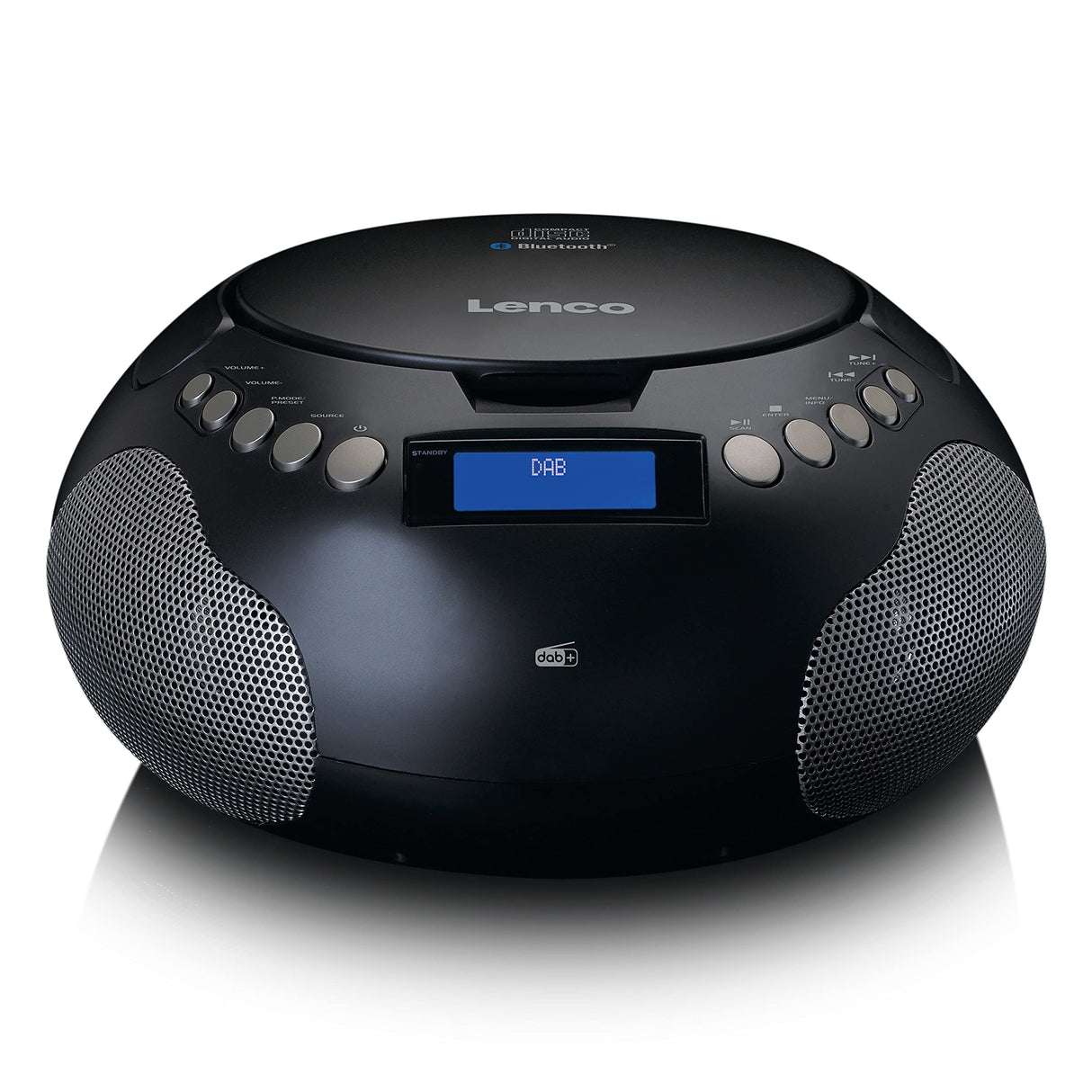Lenco SCD-341BK - Boombox con Radio Dab+/ FM y Bluetooth, Color Negro