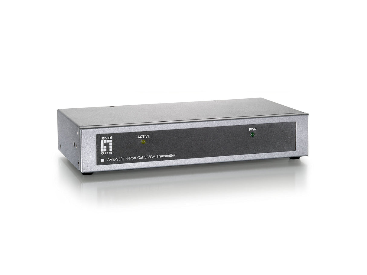 LevelOne AVE-9304 Long Range 4-Port Cat.5 A/V Transmitter - Receptor AV (Alámbrico)