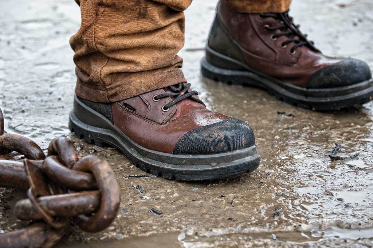 Carhartt Detroit - Bota de seguridad S3, impermeable, 20,3 cm, tecnología Rugged Flex Para Hombre, Negro, 43