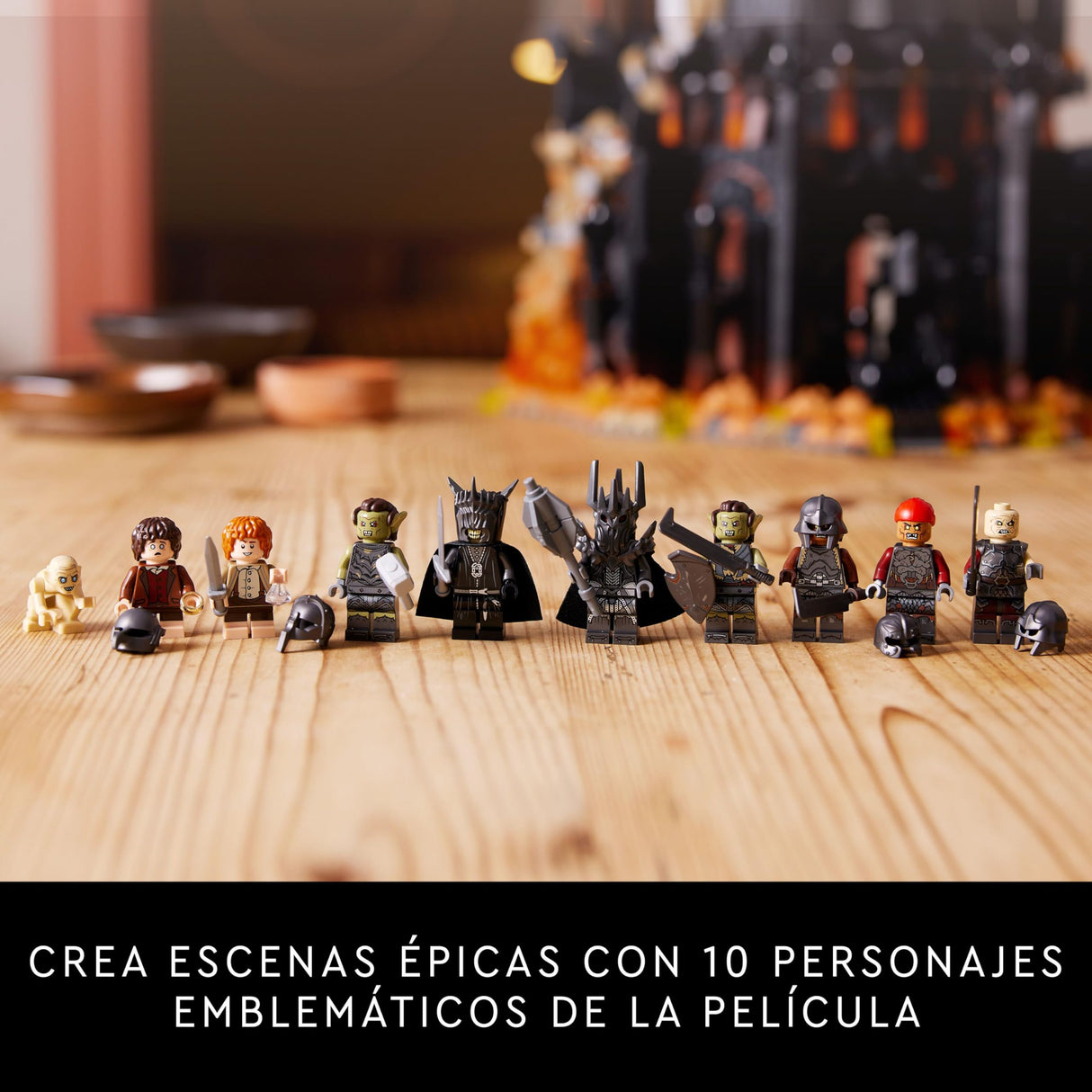 LEGO Icons El Señor de los Anillos: Barad-dûr Maqueta para Adultos Fortaleza de ESDLA, Minifiguras de Personajes Inc. Sauron, Gothmog, Orcos, Frodo, Sam y Gollum, Regalo para Hombres y Mujeres 10333