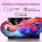 Lenovo Chromebook Plus Gen 10 - Ordenador Portátil 14'' WUXGA OLED (MediaTek Kompanio Ultra 910, 12GB RAM, 128GB UFS, ChromeOS)-Seashell + 1 año de Google AI Pro con Gemini Pro y 2TB de Almacenamiento