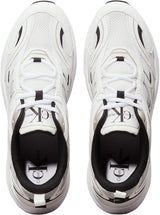 Calvin Klein Runner Sneaker Hombre Retro Tennis Mesh Calzado Deportivo, Blanco (Bright White/Black), 40