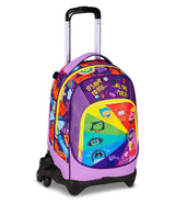 Seven Inside Out 2 Trolley Escuela Jack 3 Ruedas, Violeta, 3 en 1, Mochila Triple Uso con Carro Desenganchable, 33 L, Escuela Primaria, Niña
