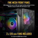 ANTEC Caja Gaming Nx260 ATX 2 X usb2.0 1 X us3.0 Sin Fuente, Negro, Argb