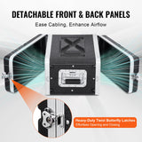 VEVOR 4U Gabinete para Servidor, Profundidad de 361,95 mm, Gabinete para Rack de Servidor con Manija de Construcción ABS, Paneles Frontal y Posterior Desmontables para Amplificadores, Mezcladores