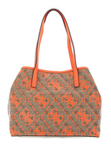 GUESS Vikky Tote, Bag Women, Logotipo de café con Leche/Naranja, One Size
