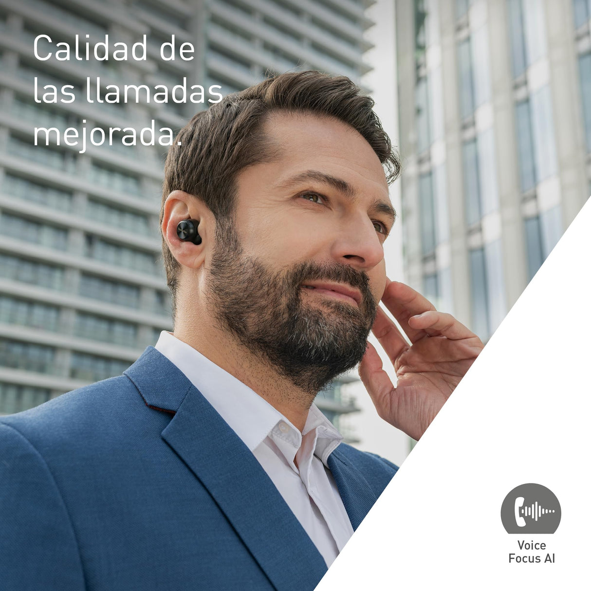 Technics EAH-AZ100E-S Auriculares Inalámbricos con Cancelación De Ruido, Bluetooth Multipunto, Voice Focus AI, Cómodos Auriculares Internos, Color Plateado