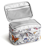 Vera Bradley Neceser de Maquillaje de algodón para Mujer, Wing + Bloom, Talla única, Neceser de algodón para cepillar