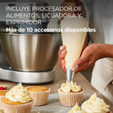 Kenwood Prospero+ KHC29.H0WH - Robot de Cocina Multifunción, Bol 4,3L, Mezclar, Batir y Amasar, Batidora de Vaso de Cristal 1.5L, Procesador de Alimentos 1.4L con Tres Discos y Exprimidor, Blanco