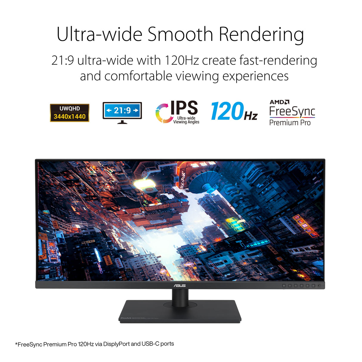 ASUS ProArt Display PA348CGV - Monitor Profesional de 34" (IPS, 21:9, UWQHD (3440 x 1440), precisión de Color ΔE < 2, Calman, 98% DCI-P3, USB-C, 120Hz, FreeSync Premium Pro, Soporte ergonómico)